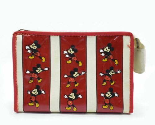 Walt Disney Productions Mickey Mouse Red And White Vinyl Purse Bag Handbag Vtg - £14.09 GBP