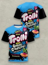 Men&#39;s Blue &amp; Black All Over Print Trolli Short Sleeve T Shirt Size 2XL - $283.64 MXN