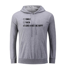 Cars Makes Me Happy Funny Hoodies Unisex Sweatshirt Slogan Graphic Hoody Tops - £20.47 GBP