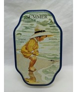 Vintage 1918 Good Housekeeping Summer Tin Child On A Beach - $11.88