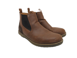 IZOD Men&#39;s Pull-On Lucas Casual Chukka Boots Brown Leather Size 10M - £28.14 GBP