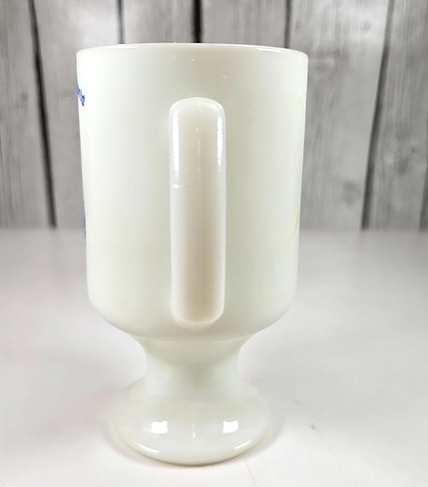 Walt Disney World Mom Milk Glass Pedestal Mug Blue Castle Vintage 5.5x3in USA Item image 6