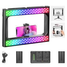 NEEWER Full Color RGB LED Ring Selfie Light&amp;Phone Stabilizer&amp;Battery&amp;Cha... - £70.53 GBP