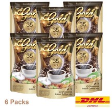 6 x Luxica Gold Instant Coffee Mix 35 in 1 Herbal Healthy Diet No Sugar Natural - £84.69 GBP