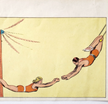 1947 Bill &amp; The Circus Fling Trapeze Art Sanford Tousey Plate Book Print... - €17,25 EUR