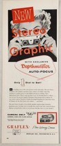1950&#39;s Print Ad Graflex Stereographic Auto-Focus Cameras Rochester,New York - £13.90 GBP