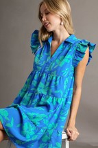 Umgee Full Size Floral Print Ruffle Cap Sleeve Tiered Dress Plus Size - $47.95