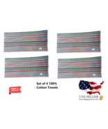 4 Pack Striped 28&quot; x 53&quot; 100% Cotton Extra-Absorbent Beach Towels New  F... - $34.52