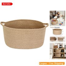 Chic Decorative Jute Storage Basket 17"L x 12"W - Perfect for Gifts &amp; Or... - $50.44