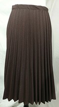 Vintage Accordion Pleated Skirt Brown Below Knee Flowy Full Midcalf Autumn Fall  - £30.54 GBP