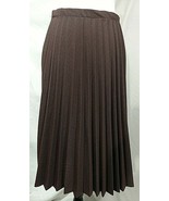 Vintage Accordion Pleated Skirt Brown Below Knee Flowy Full Midcalf Autu... - $38.21