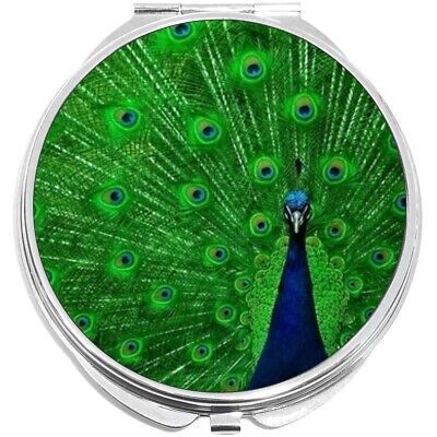 Peacock Compact with Mirrors - Perfect for your Pocket or Purse - $11.76
