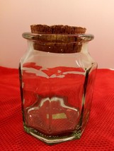 Vintage Ben Rickert 8-sided Green Glass Apothecary Jar with Original Cork Top - £22.07 GBP