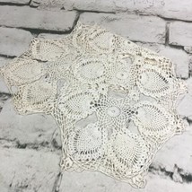 Vintage Hand Crochet Doilie Table Runner 20” Leaf Pattern Simple Home Decor - £15.54 GBP