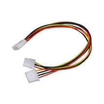 12In 4Pin Molex (Male) To Dual 4Pin Molex (Female) Y Splitter Cable - $17.99