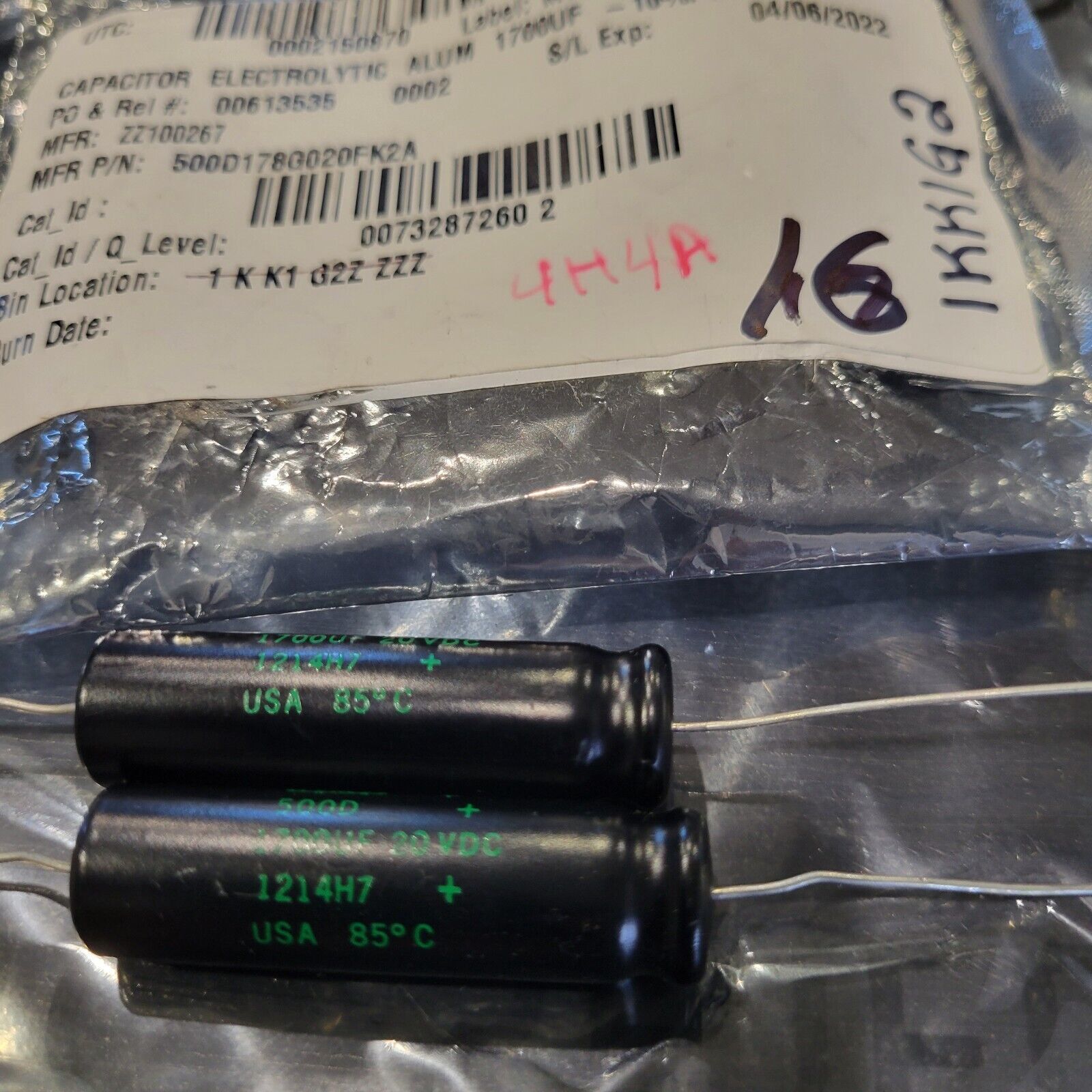 Primary image for (2) BMI 500D178G020FK2A ELECTROLYTIC ALUMINUM CAPACITOR 1700UF 20VDC 85c NEW $29