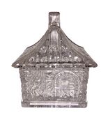 Vtg Lead Crystal HANSEL &amp; GRETEL Gingerbread House Clear Glass Candy Dis... - €44,97 EUR