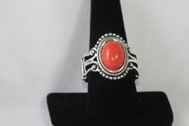 Paparazzi Stretch Band Ring (New) All The World&#39;s A Stagecoach - Orange &amp; Silver - £6.88 GBP