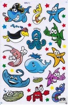 D059 Fish Octopus Aquarium Whale Sticker Decal Kids Size 27x18 cm / 10x7 inch - £1.87 GBP