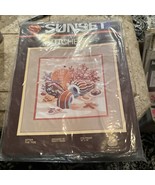 Vintage &#39;82 Sunset Stitchery 2204 &quot;After the Tide&quot; Shells 16&quot; x 16&quot; Kit ... - €18,52 EUR
