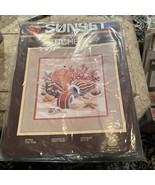 Vintage &#39;82 Sunset Stitchery 2204 &quot;After the Tide&quot; Shells 16&quot; x 16&quot; Kit ... - £16.84 GBP