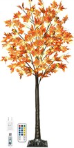 5FT 90LED Lighted Maple Tree - Thanksgiving Decor Artificial Tree with 9 Acorns  - £62.33 GBP