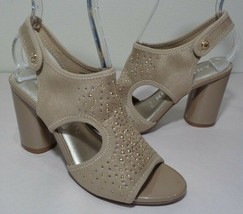 Anne Klein Size 7.5 REBEKAH Natural Silver Rhinestones Sandals New Women&#39;s Shoes - £70.43 GBP