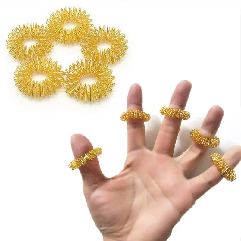 Play 5Pcs Spiky Sensory Anxiety Ring for Finger MAage Hand Acupressure A Fidget  - £23.60 GBP