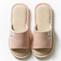 Spring Autumn Women Linen  Anti-slip Slippers Floor Flat Shoes Home Men House Sl - £19.29 GBP