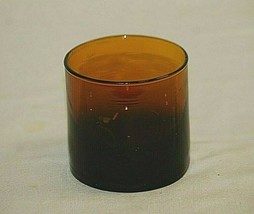 Old Vintage Amber or Root Beer Drinking Glass Weighted Bottom Unknown Maker MCM - $14.84