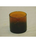 Old Vintage Amber or Root Beer Drinking Glass Weighted Bottom Unknown Ma... - £11.64 GBP