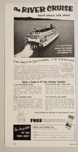 1959 Print Ad SS Delta Queen Overnight River Cruise Steamship Cincinnati,Ohio - £9.15 GBP