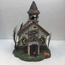 Department 56 Original Snow Village Halloween Series Ghoul School Porcelain Town - £162.38 GBP