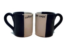 Pier 1 Java Tea Café Earthenware Italy Set of 2 Mugs Coffee Cups Italian... - £7.73 GBP