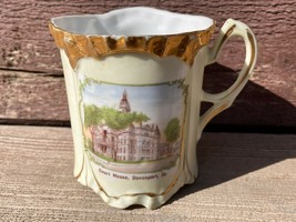 Antique Souvenir China Cup COURT HOUSE Davenport Iowa IA Made in Germany - $19.75