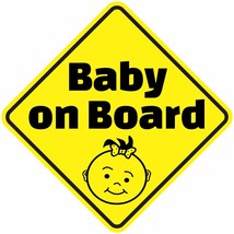 BABY ON BOARD GIRL GIRLS BABIES PREGNANT ASSORTED DECAL STICKER BUY 2 GE... - £2.31 GBP