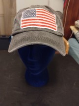 American USA Flag Baseball Cap Hat Adjustable Strapback Distressed Embro... - $11.87