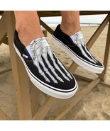 Custom Skeleton Feet X-Ray Slip Ons - Men's and Women's Slip On Vans  - $169.00