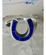 Horseshoe ring blue lapis lazuli good luck southwest size 9.50 sterling ... - $1,602.17 MXN
