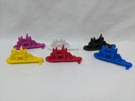 Lot Of (6) Plastic Boat Board Game Player Pawns Red Blue Yellow Pink Black White - $8.90