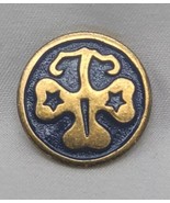 Vintage 1980s Girl Scouts Blue Lapel Clover Pin 3/4&quot; - $8.90