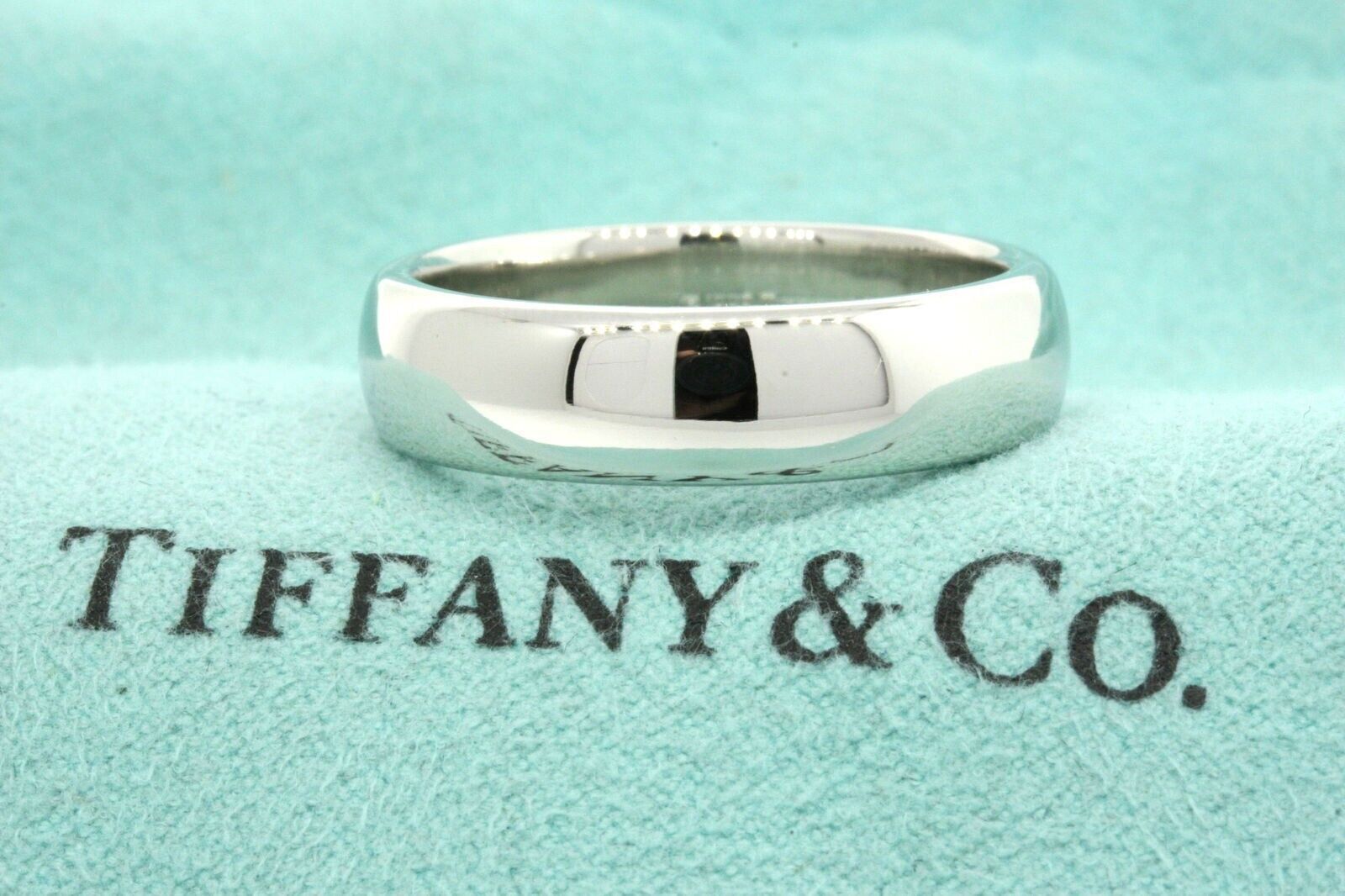 Primary image for Tiffany & Co Platinum Classic Lucida Forever Wedding Band Ring 6mm Size 10 US