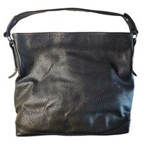 Justfab Top Handle Hobo Bag Black Faux Leather Pebbled 13&quot;tx14&quot;wx6&quot;d - £17.35 GBP