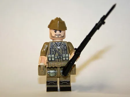 Gift US GI with service cap F WW2 Army Soldier Minifigure Mini Action Figures  - £5.94 GBP