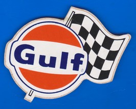 2 GULF OIL RACING STICKER HOT ROD DECAL NASCAR NHRA SERVICE GAS STATION - £7.86 GBP