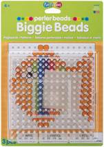 Perler BIGGIE Beads Pegboards 2/Pkg-Square Clear - £12.65 GBP