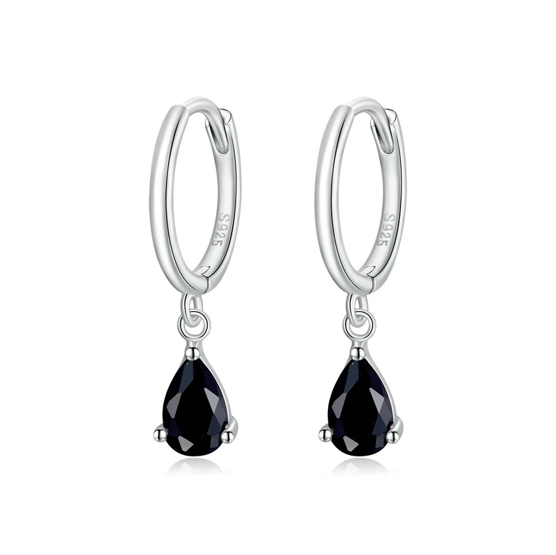 Silver ISHWAR Water Drop Earrings  925 Sterling Silver 4 Colors Drop Shape Earri - £11.18 GBP