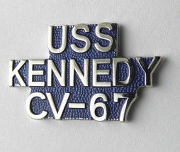 USS JOHN F KENNEDY AIRCRAFT CARRIER US NAVY USN SCRIPT LAPEL PIN BADGE 1... - $5.68