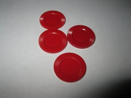 1964 Bonanza (tv show) Board Game Piece: (4) red game Chips - £0.78 GBP