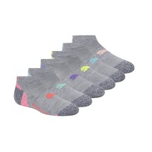 PUMA unisex child 6 Pack Low Cut Socks, Grey/Pink, 7-8.5 US - £24.96 GBP